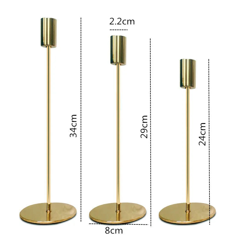 3 Pcs/ Set Metal Candle Holder