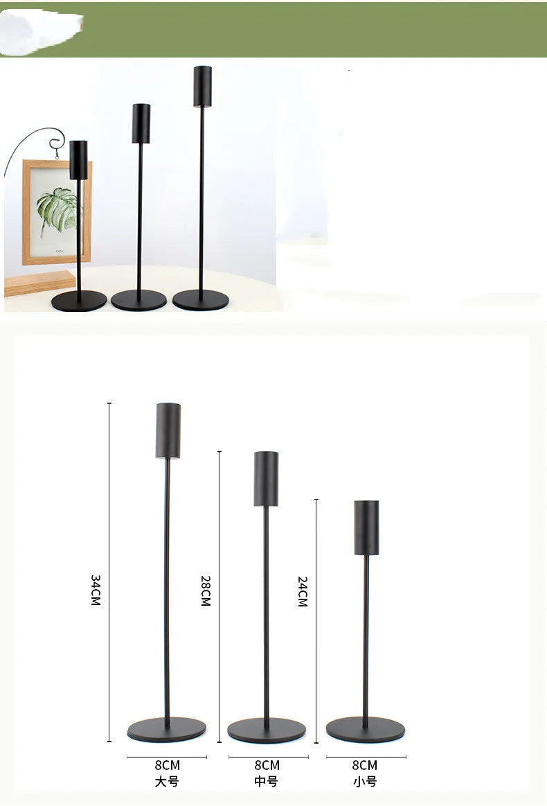 3 Pcs/ Set Metal Candle Holder