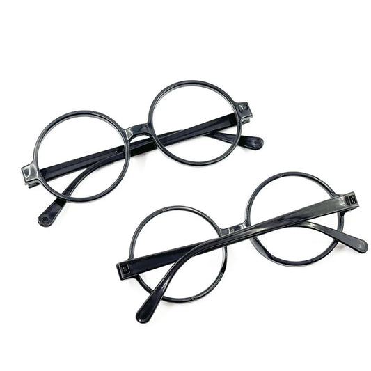 6/12/18pcs Halloween Wizard Glasses,Round Frame Glasses,No Lens, Wizard Theme Props