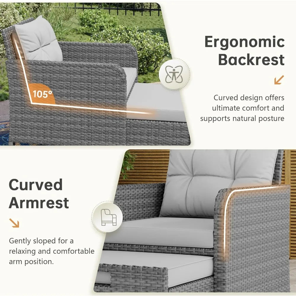 Outdoor 5 Piece Patio Conversation Set