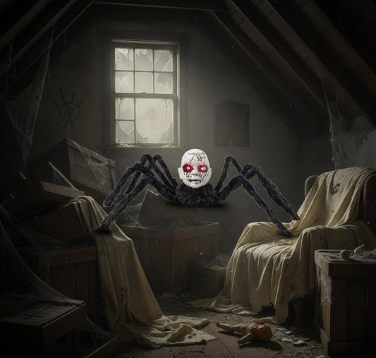 Halloween Animatronic Doll Spider Decorations, Motion Activated Walking Toy