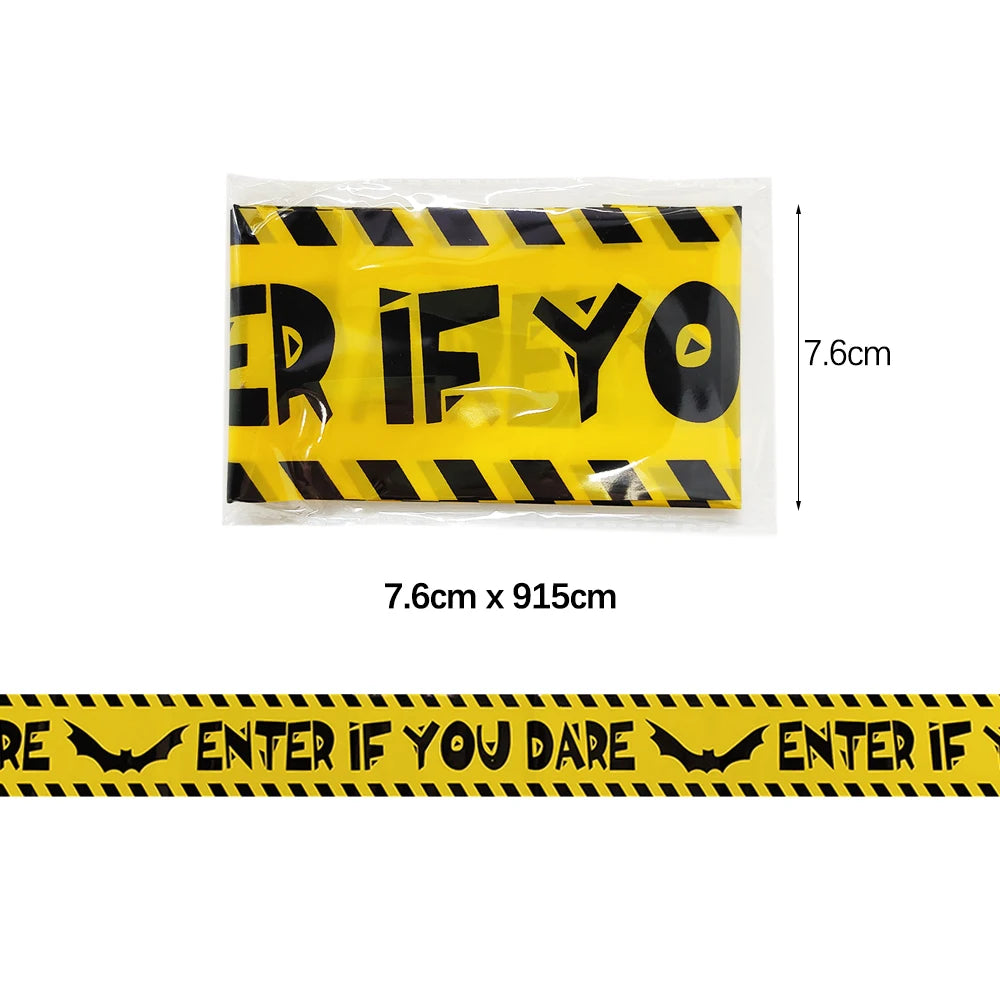Halloween Warning Tape Signs Banner Props Party Decoration