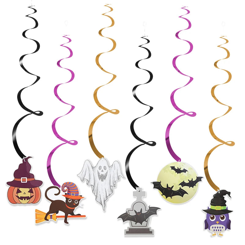 Halloween Party Banner Hanging Pendants Paper Garland Trick or Treat Happy Halloween Decoration