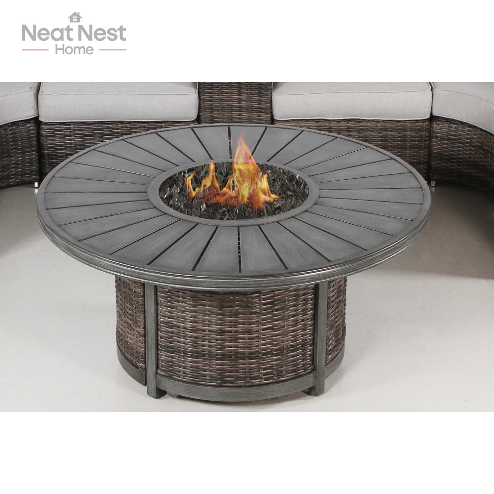 Propane Outdoor Fire Pit Table with Lid