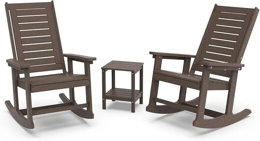 Outdoor 3-Piece - 2 Rocking Chairs with 1 Side Table