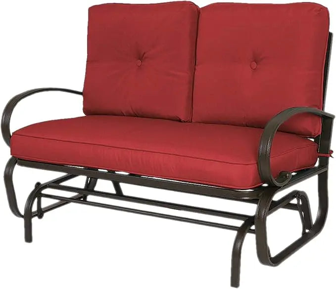 Patio Glider Bench - Rocking Loveseat and Cushioned Seats for Patio