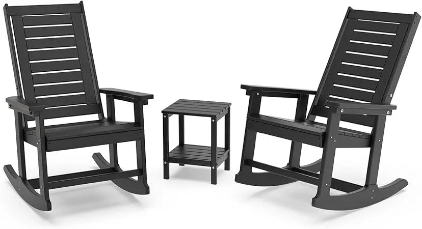 Outdoor 3-Piece - 2 Rocking Chairs with 1 Side Table