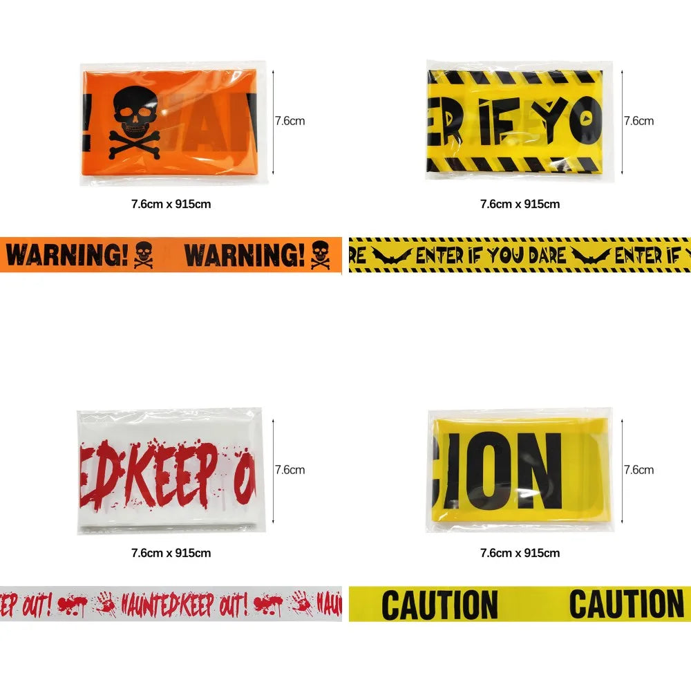 Halloween Warning Tape Signs Banner Props Party Decoration