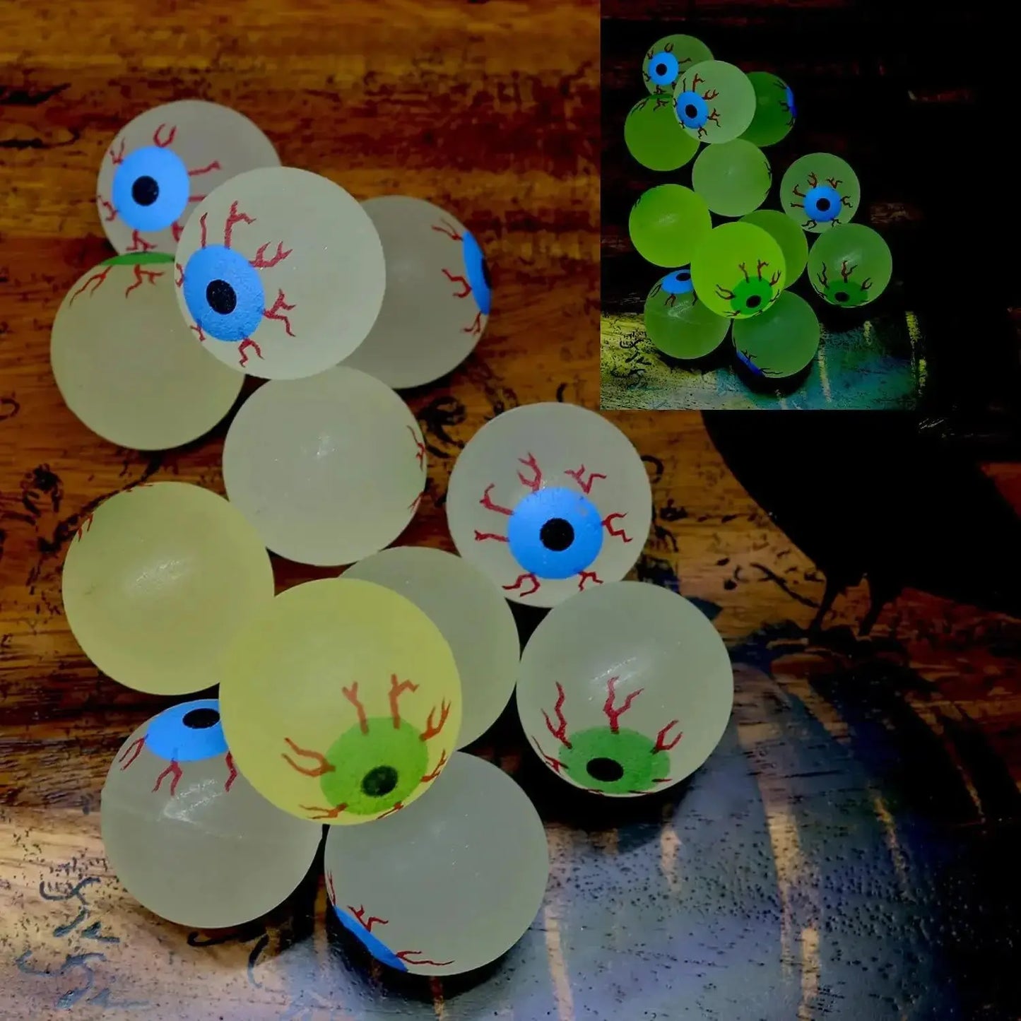 5/10/20pcs Glow in The Dark Eyeball 32MM Bouncy Ball Halloween Supplies