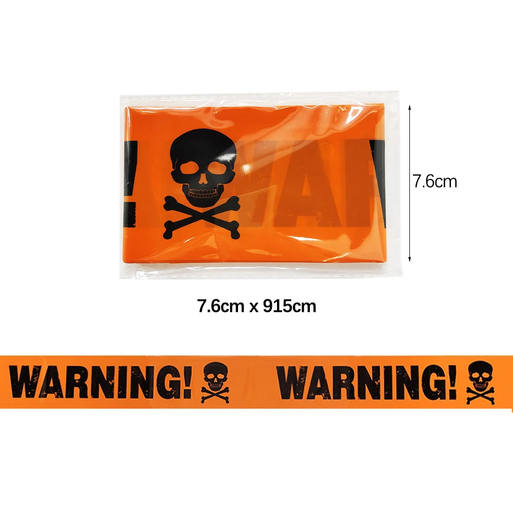Halloween Warning Tape Signs Banner Props Party Decoration