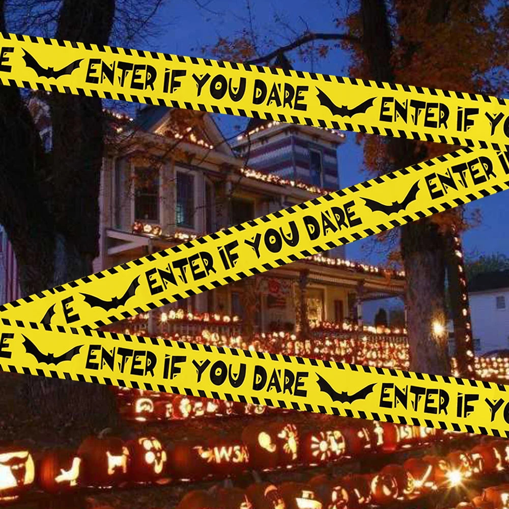 Halloween Warning Tape Signs Banner Props Party Decoration