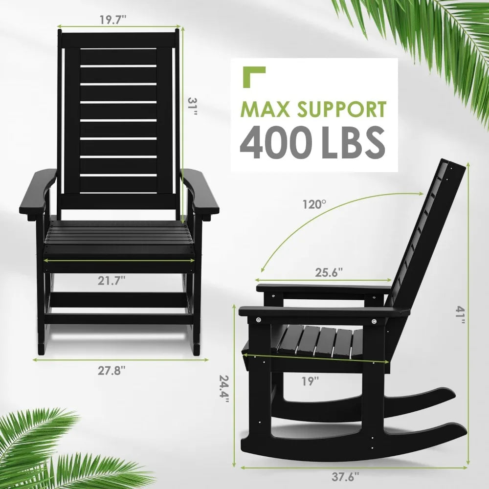 Outdoor 3-Piece - 2 Rocking Chairs with 1 Side Table