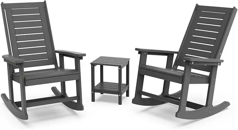 Outdoor 3-Piece - 2 Rocking Chairs with 1 Side Table