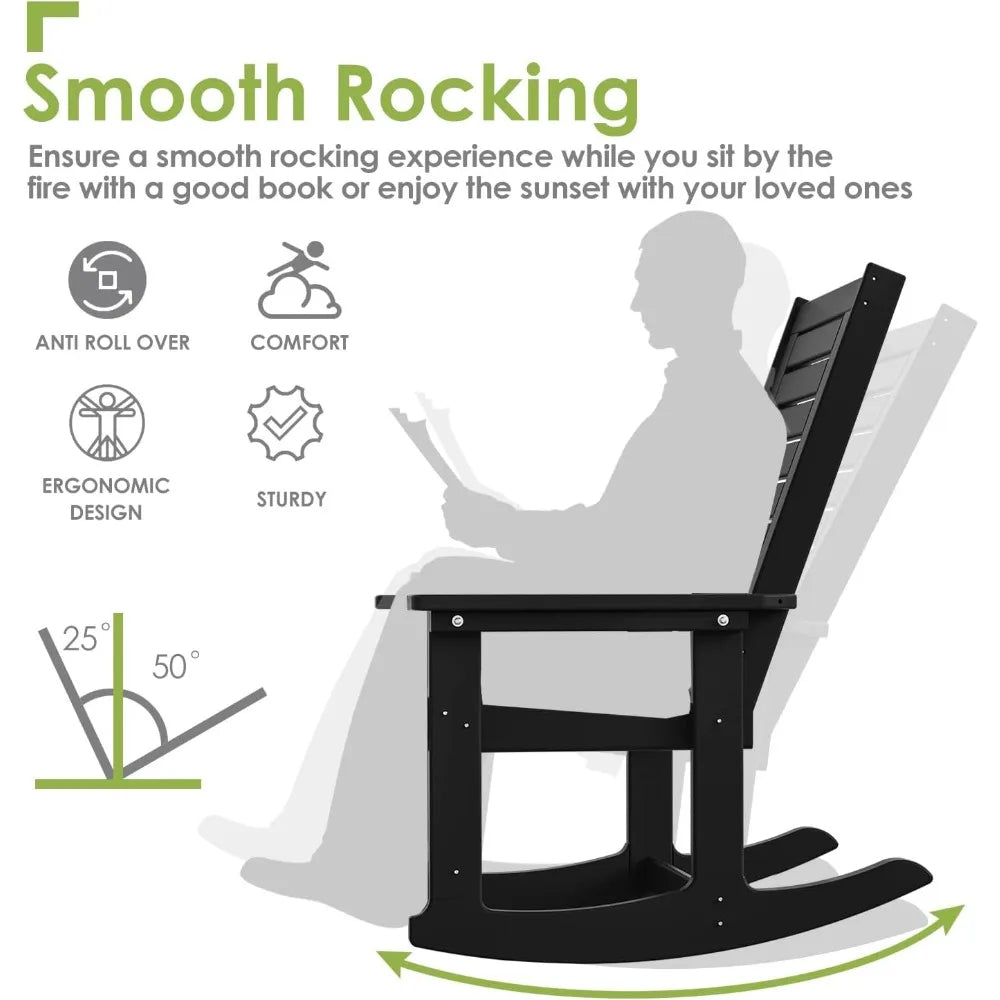 Outdoor 3-Piece - 2 Rocking Chairs with 1 Side Table