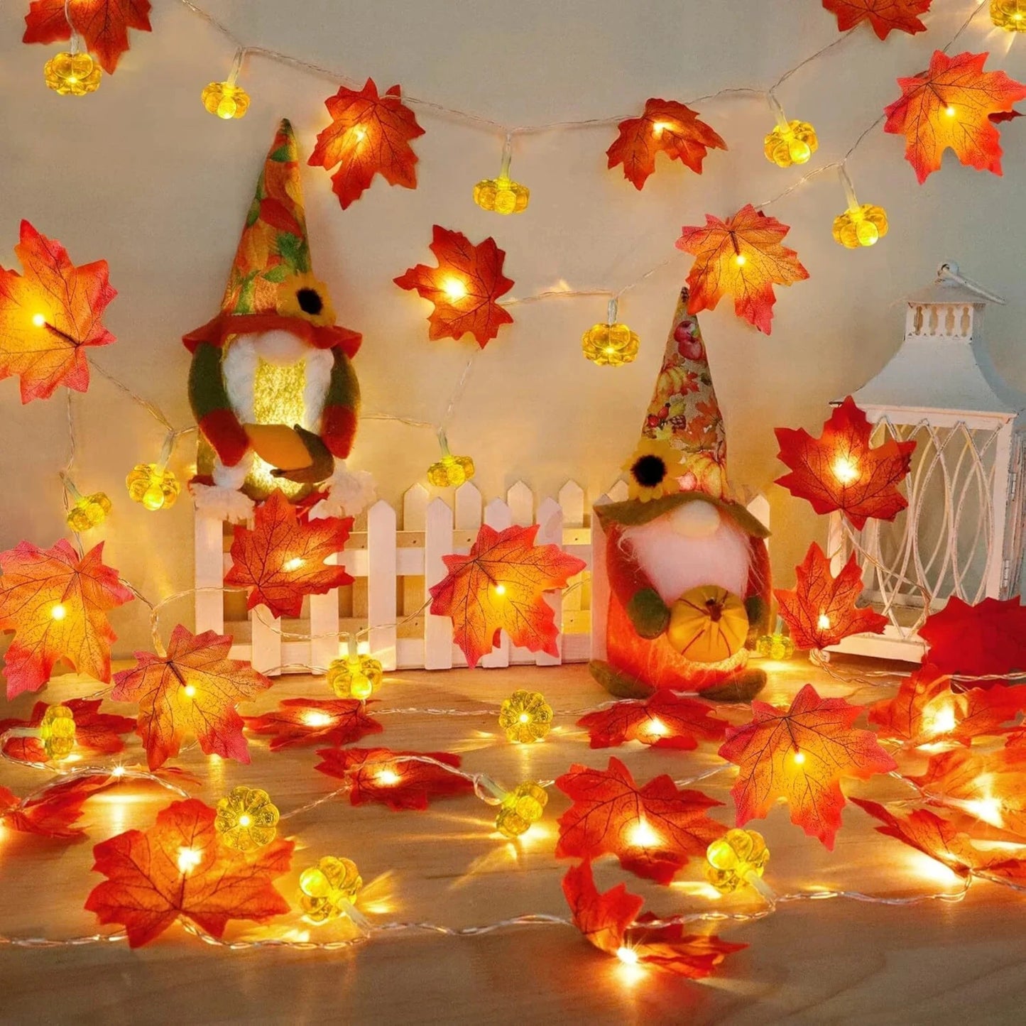 20ft 40 LED Maple Leaf Light String Party Decoration