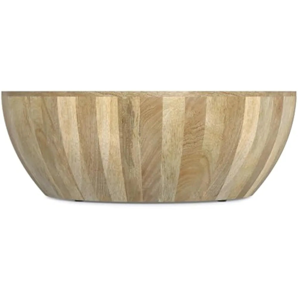 Coffee Table - solid Mango Wood Modern Round Cocktail Table