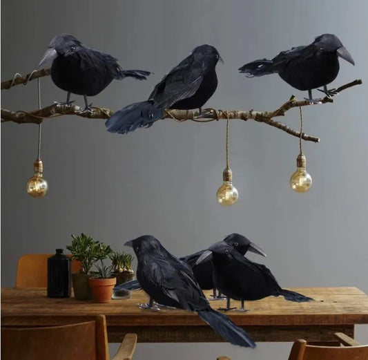 Realistic Artificial Crows Party Ornament Halloween Decorations 6pcs