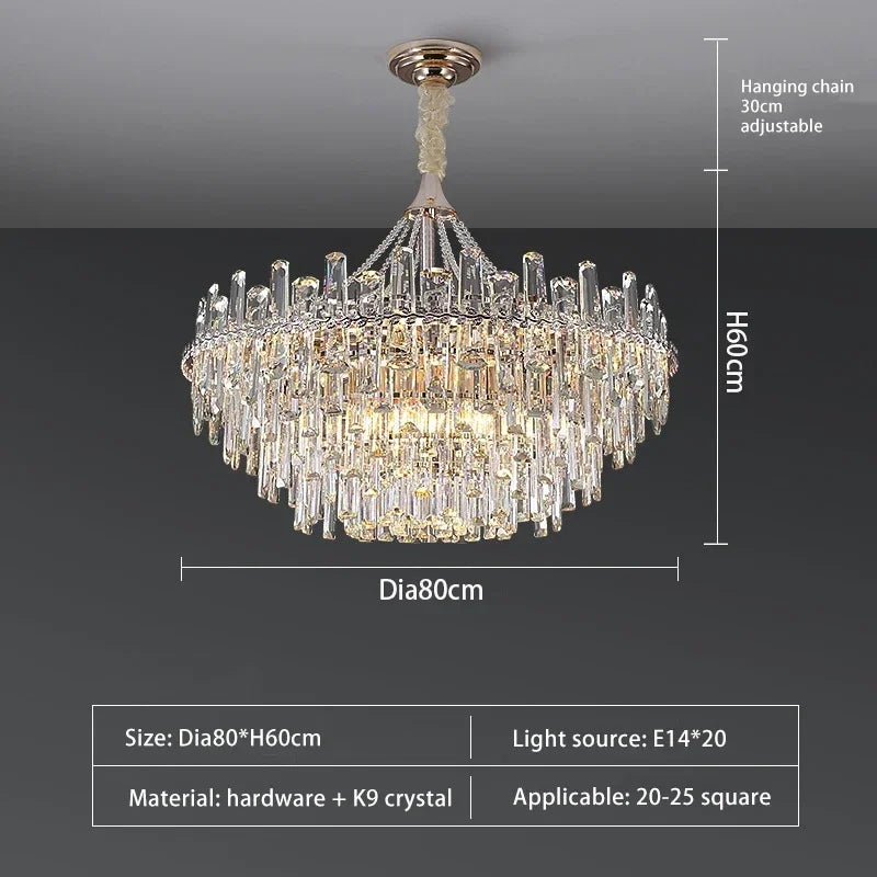 Crystal LED Modern Pendant Light Living Room Luxury Villa Bedroom Dining Room Lighting Home Decoration New Pendant Chandelier