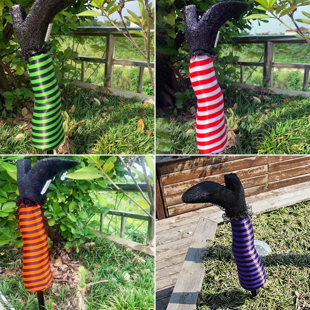 1PCS Halloween Decoration Evil Witch Leg Decoration Inverted Courtyard Lawn Outdoor Garden Props