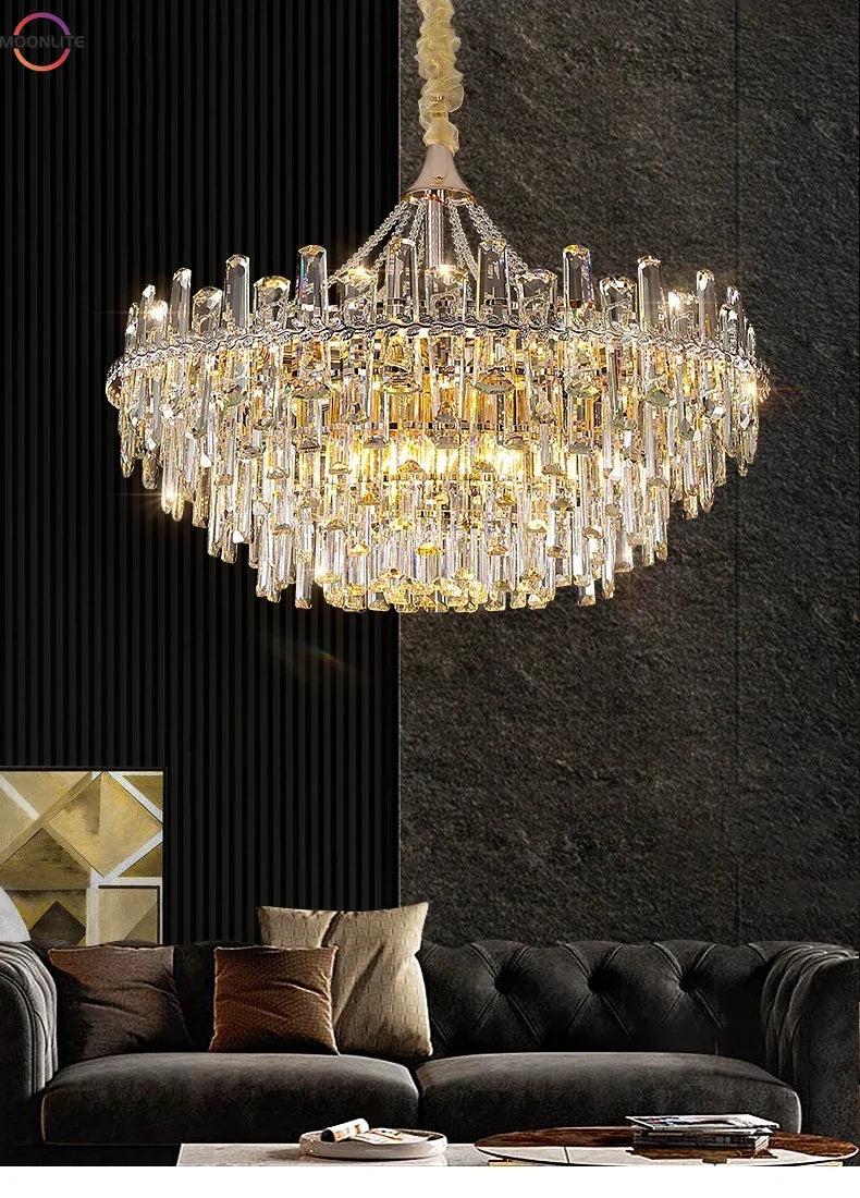 Crystal LED Modern Pendant Light Living Room Luxury Villa Bedroom Dining Room Lighting Home Decoration New Pendant Chandelier