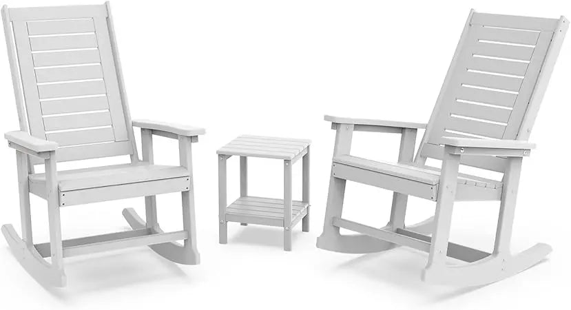 Outdoor 3-Piece - 2 Rocking Chairs with 1 Side Table