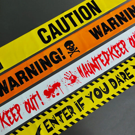 Halloween Warning Tape Signs Banner Props Party Decoration