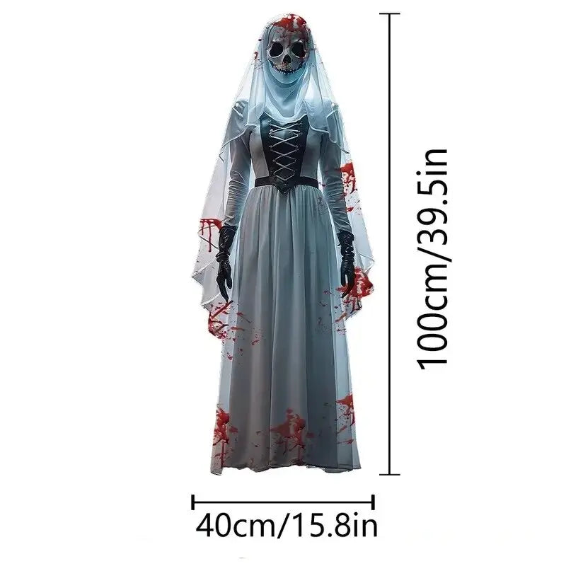 2D Halloween Horror Skull Bride Flag Indoor and Outdoor Decoration