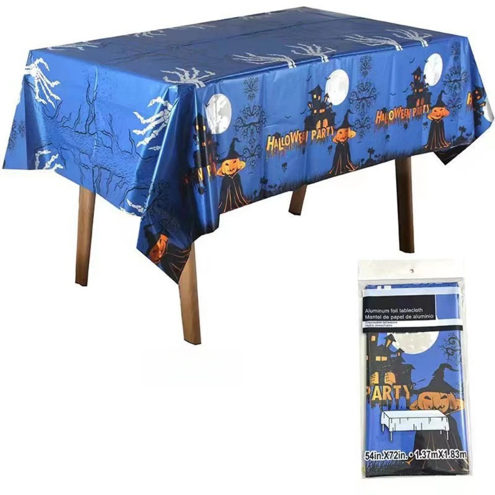1Pcs Halloween Skeleton Pumpkin Spider Tablecloth Party Decoration