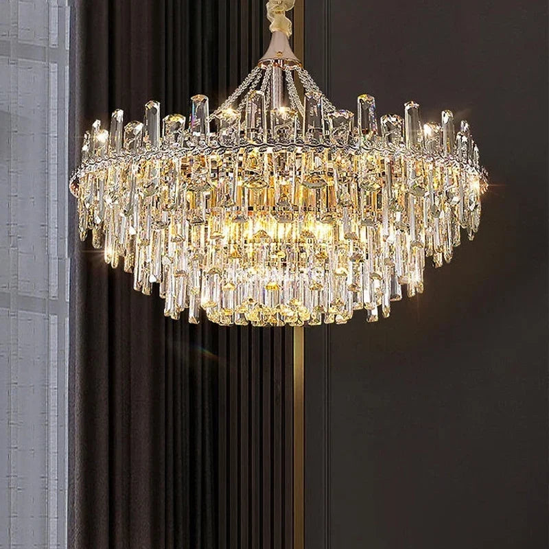 Crystal LED Modern Pendant Light Living Room Luxury Villa Bedroom Dining Room Lighting Home Decoration New Pendant Chandelier