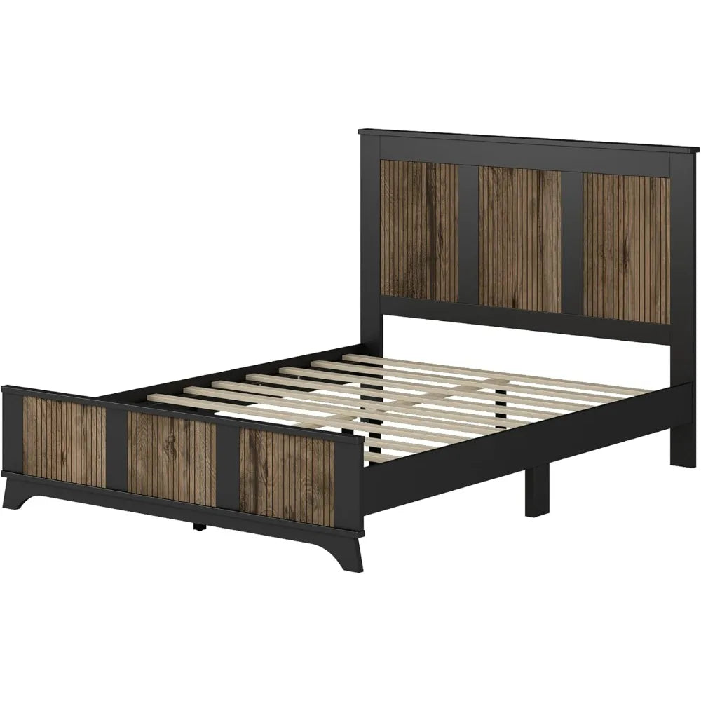 4 Piece Queen Bedroom Set, Queen Size Platform, 2 Nightstands and Dresser