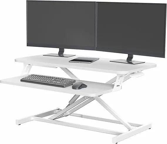 Height Adjustable Stand Up Desk, Tabletop Dual Monitor Riser Workstation