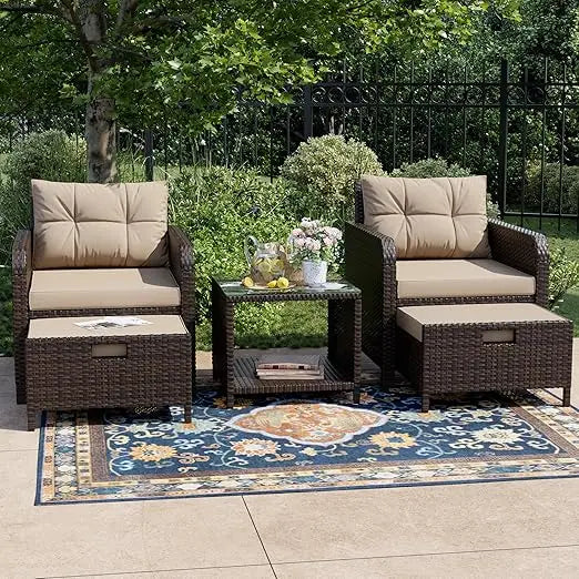 Outdoor 5 Piece Patio Conversation Set