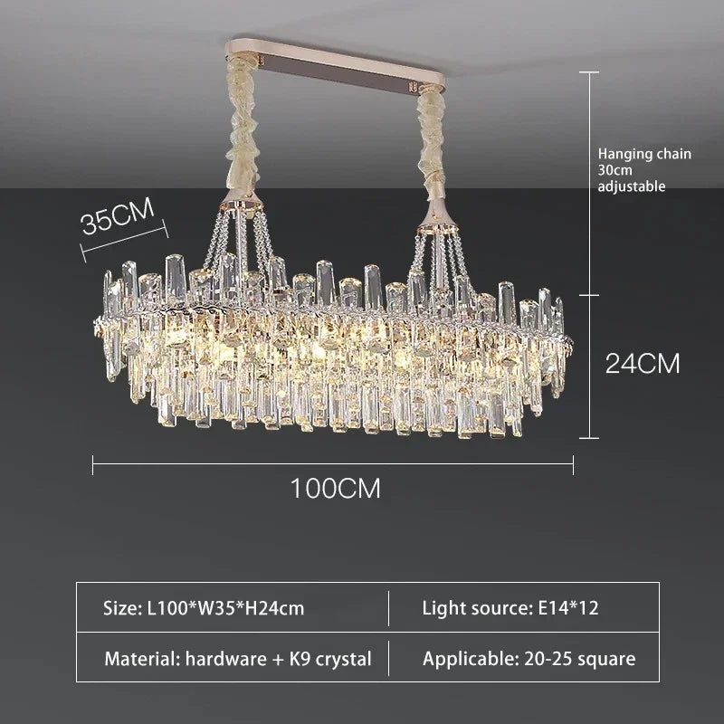 Crystal LED Modern Pendant Light Living Room Luxury Villa Bedroom Dining Room Lighting Home Decoration New Pendant Chandelier