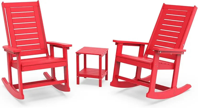 Outdoor 3-Piece - 2 Rocking Chairs with 1 Side Table