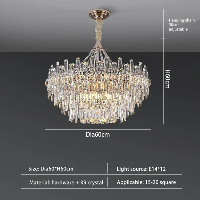 Crystal LED Modern Pendant Light Living Room Luxury Villa Bedroom Dining Room Lighting Home Decoration New Pendant Chandelier