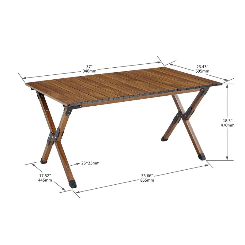 Folding Outdoor Lightweight Aluminum Roll-up Table, Indoor or Outdoor