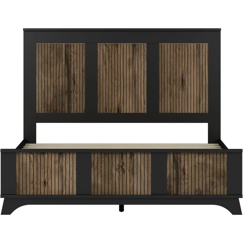 4 Piece Queen Bedroom Set, Queen Size Platform, 2 Nightstands and Dresser