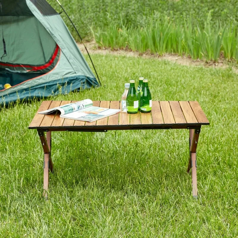 Folding Outdoor Lightweight Aluminum Roll-up Table, Indoor or Outdoor