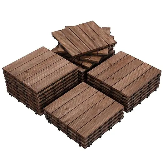 27PCS Interlocking Patio Deck Tiles Outdoor Flooring