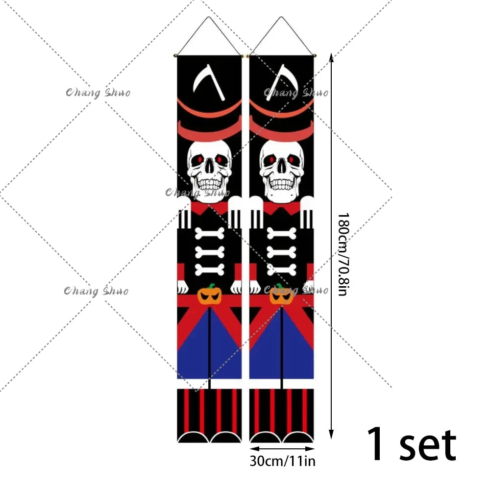 Halloween Hanging Door Curtain Banner Happy Halloween Decorations For Home Trick Or Treat Horror Party Supplies
