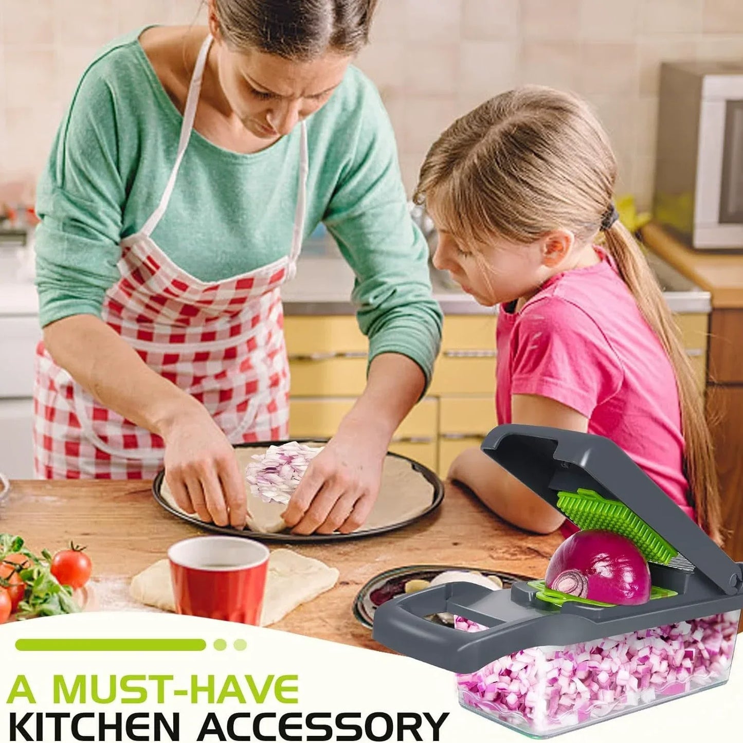 Vegetable Cutter Multifunctional Kitchen Tool, 5-in-1 Food Chopper