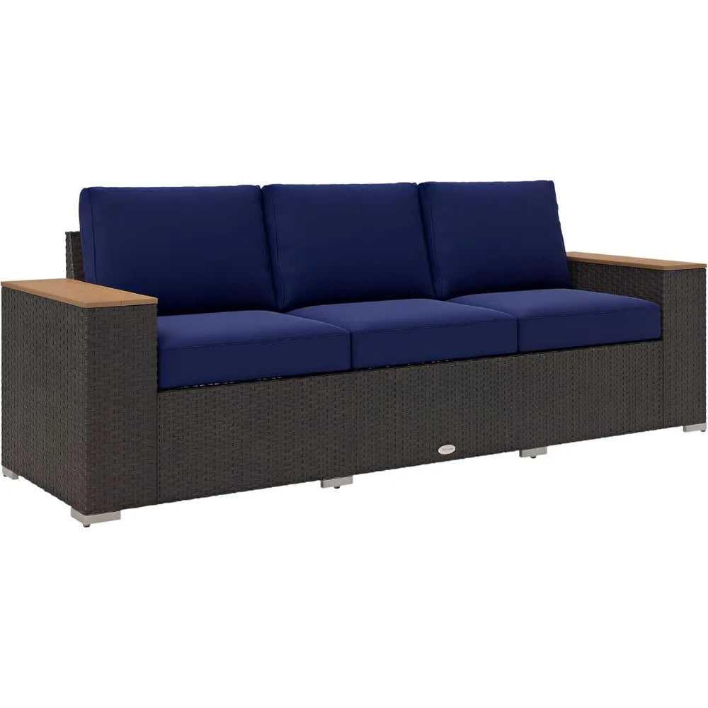 3-Seat Outdoor Patio Sofa with Cushions,
