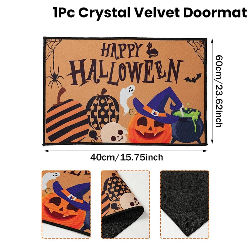 Halloween Crystal Velvet Doormat
