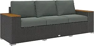 3-Seat Outdoor Patio Sofa with Cushions,