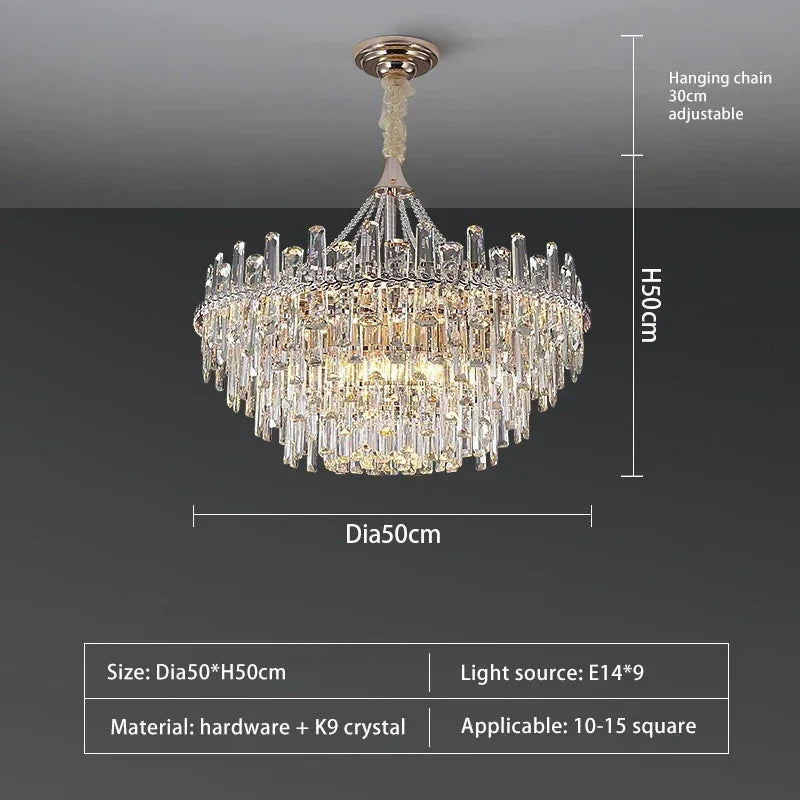 Crystal LED Modern Pendant Light Living Room Luxury Villa Bedroom Dining Room Lighting Home Decoration New Pendant Chandelier