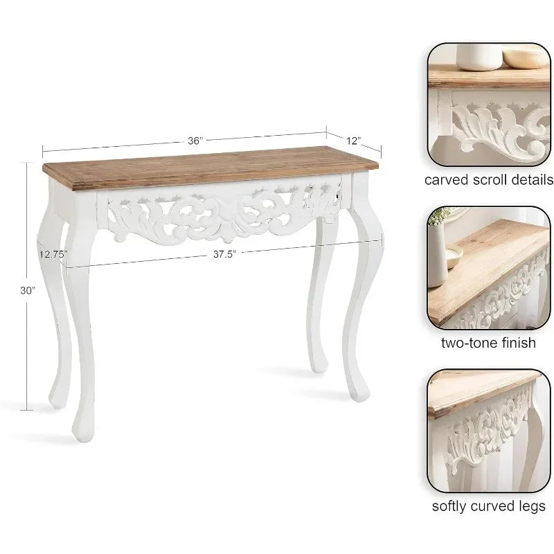 Antonella Farmhouse Wooden Console Table for Entryway