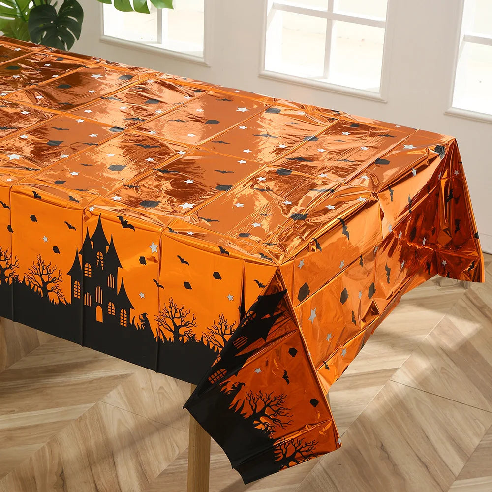 1Pcs Halloween Skeleton Pumpkin Spider Tablecloth Party Decoration