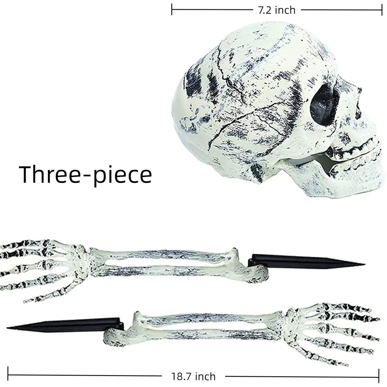 Halloween Decor Realistic Skull Skeleton Head Hand Arms for Halloween Party