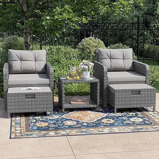 Outdoor 5 Piece Patio Conversation Set