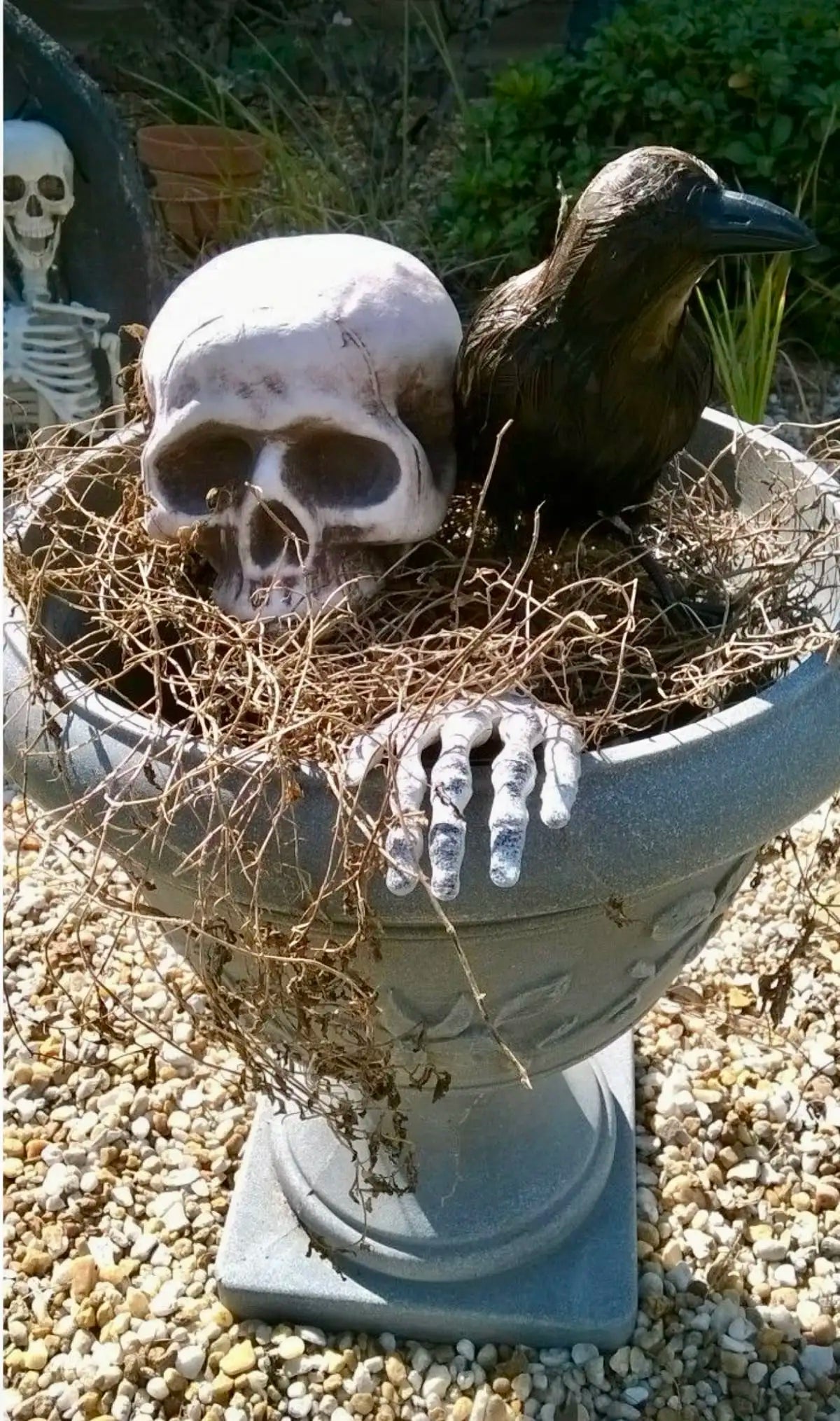 Halloween Decor Realistic Skull Skeleton Head Hand Arms for Halloween Party